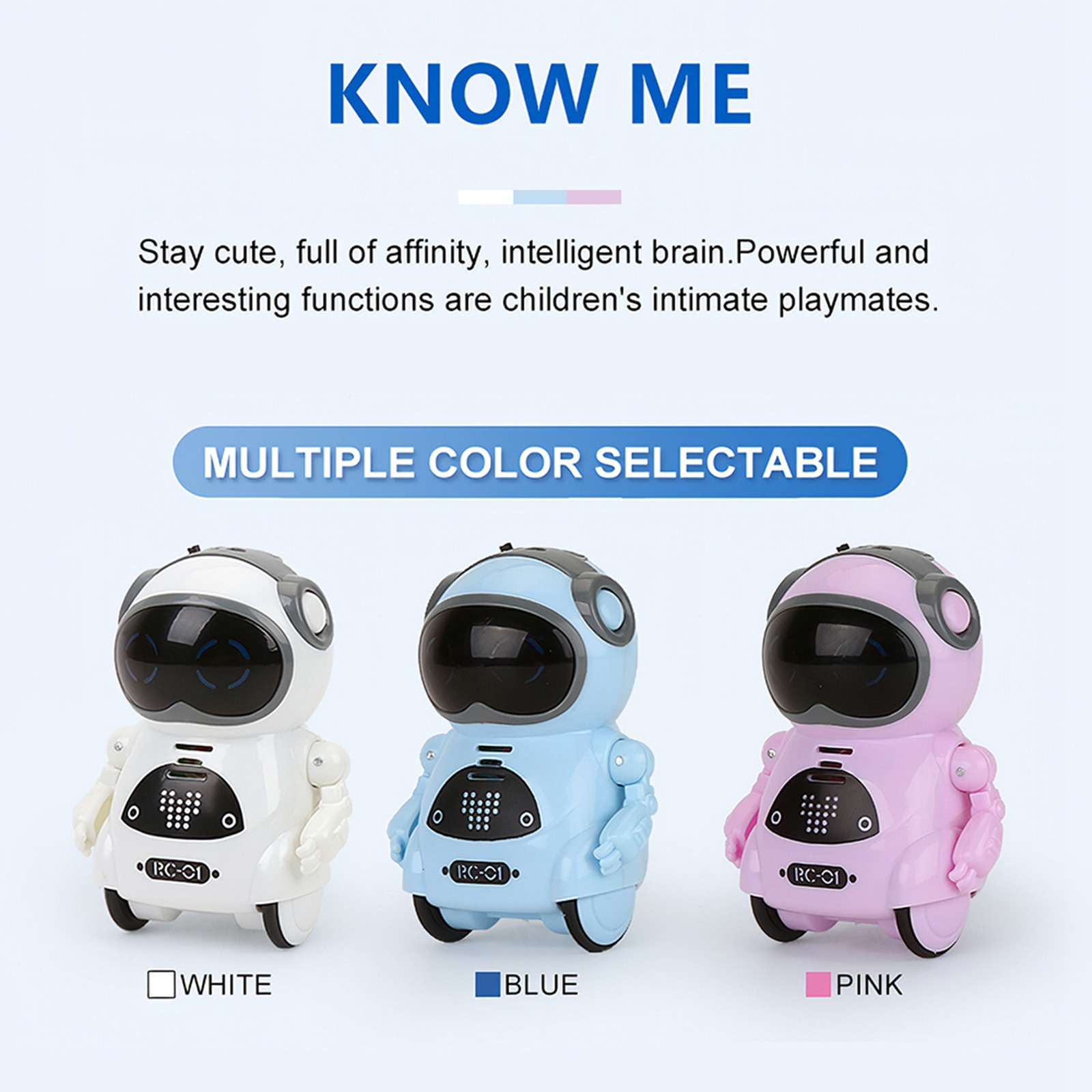 CQCYD 3Pcs Interactive Talking Robot forKids, Voice Recognition RC RobotToy, Mini Pocket Robot with Singing Dancing Storytelling Functions, Educational SmartToyGift for BoysGirls