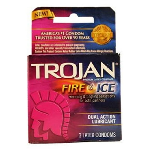 Product of Trojan, Fire & Ice Lubricant, Count 6 (3 Pk) - Birth Control / Grab Varieties & Flavors, Latex Lubricated Condoms