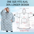 thumbnail image 4 of Oversized Wearable Blanket Hoodie,Light Blue Unicorn Rainbow Pattern Sherpa Blanket Hoodie with Super Pockets,Super Warm Fuzzy Pullover for Women & Men, 4 of 6
