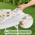 thumbnail image 5 of Beige Highland Cow Bathtub Flower Pattern Round Fitted Tablecloth with Elastic Edge,Dining Table Cover Waterproof,Outdoor Round Tablecloth for Camping,Dining,Indoor and Outdoor, 5 of 7