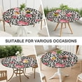thumbnail image 7 of Pioneer Flower Floral Print Pattern Round Fitted Tablecloth with Elastic Edge,Dining Table Cover Waterproof,Outdoor Round Tablecloth for Camping,Dining,Indoor and Outdoor, 7 of 7