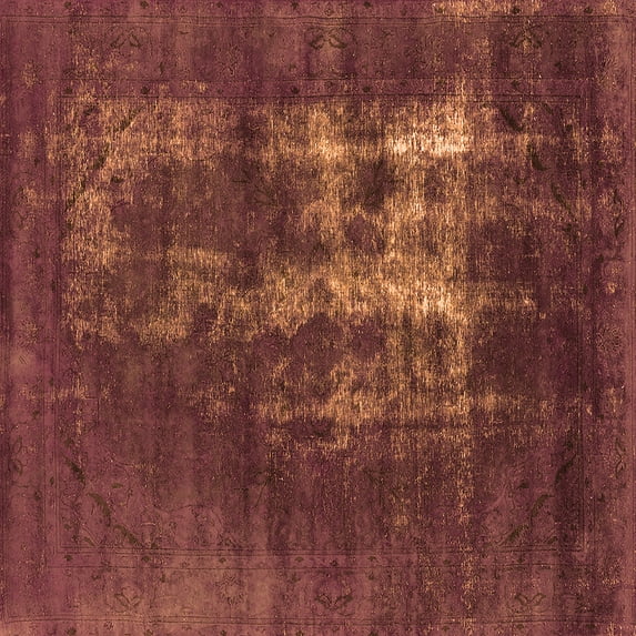 Ahgly Company Indoor Square Oriental Orange Industrial Area Rugs, 5' Square