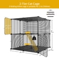 thumbnail image 3 of Dextrus Cat Cage 2 Tier Indoor Cat Enclosures Kitten Cage DIY Pet Playpen Metal Kennel for 1-2 Cats, Ferret, Chinchilla, Rabbit, Small Animals, Kitty, Squirrel, RV Travel, Camping, 3 of 5
