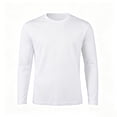 thumbnail image 5 of NEBWOAK Mens Long Sleeve Active T-Shirt Moisture Wicking Quick Dry Crew Neck White,Size L, 5 of 5