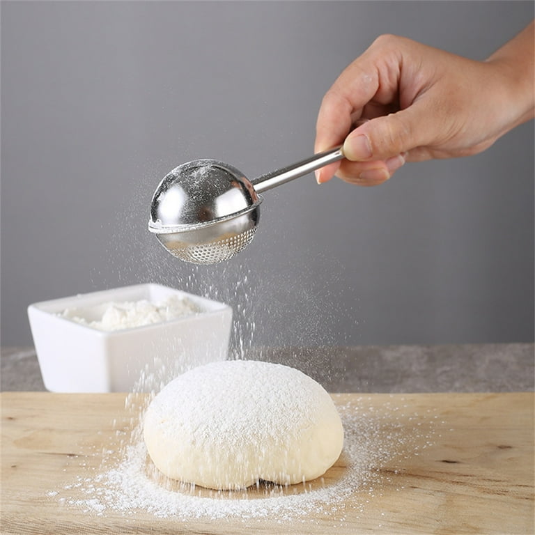  Food Grade Stainless Steel Powdered Sugar Shaker Duster Flour  Sifter, Baking Powder Sifters for Baking Tools (Black): Home & Kitchen