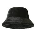thumbnail image 4 of DJN Winter Plush Fisherman Hat Cold Weather Sun Protection Cap for Women Men Black A, 4 of 5