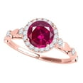 thumbnail image 1 of Aonejewelry 1.20 Ct. Halo Ruby and Diamond Engagement Wedding Ring In 14k Solid Rose Gold, 1 of 4