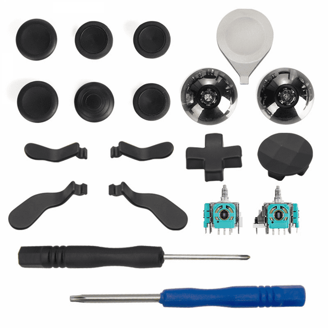 Kit de personalización de 19 piezas para el mando Xbox Elite Series 2: piezas de repuesto profesionales con joysticks, crucetas, palancas y destornilladores