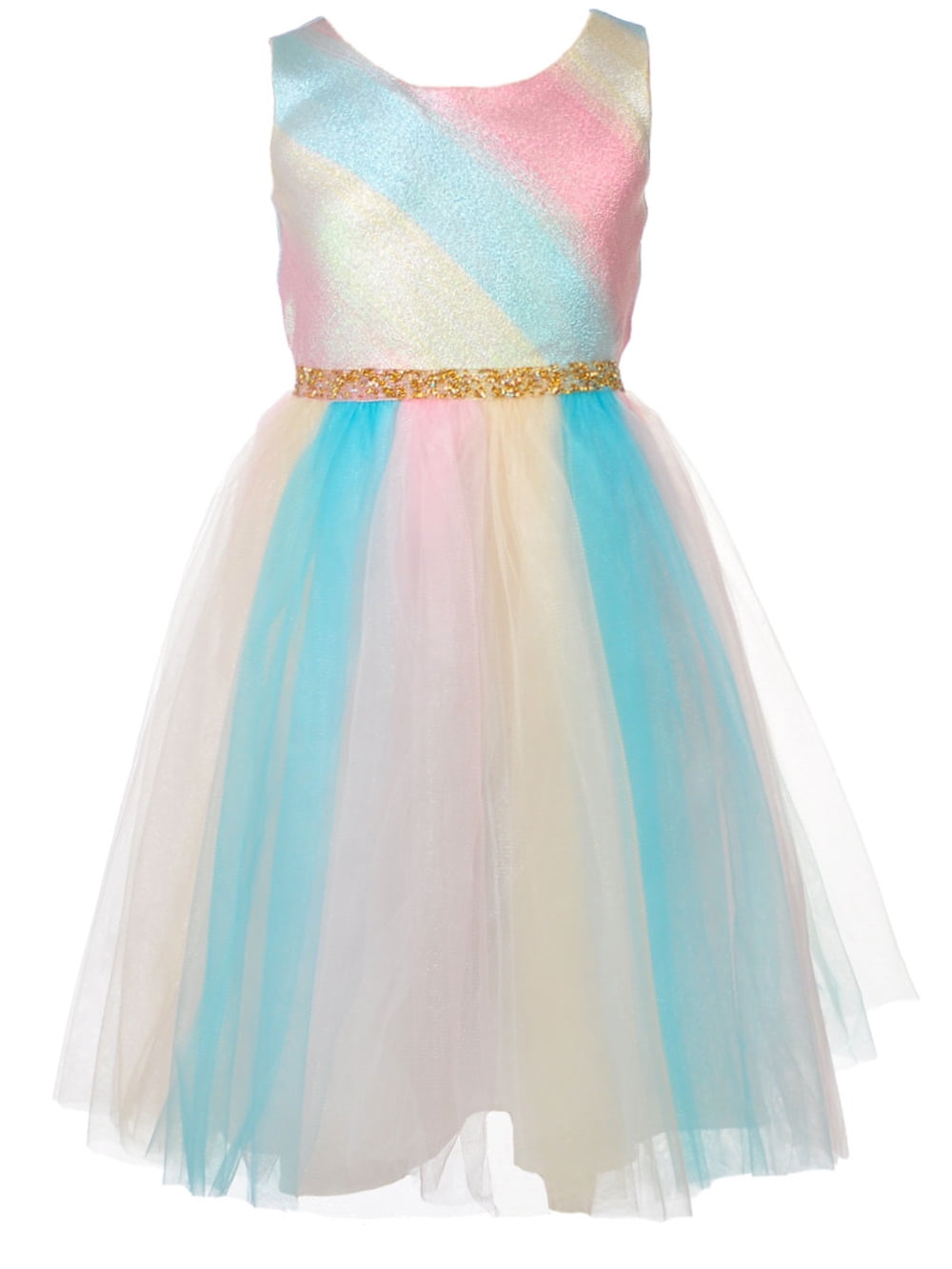 bonnie jean metallic ombre dress