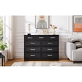 thumbnail image 6 of Bedroom dresser, 9 drawer long dresser with antique handles, wood Chest of Drawers for Bedroom, living room, entry and hallway, Black, 47.2''W x 15.8''D x 34.6''H, 6 of 9