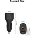thumbnail image 3 of KeyPower 60W Dual USB C Car Charger & USB-A 3 Port Quick Charge Adapter, PD 3.0 QC 4+ Fast Charging for iPhone iPad MacBook Pro Pixel Samsung Galaxy etc., 3 of 6