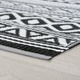 thumbnail image 5 of 6x9 Waterproof, Reversible Plastic Straw Outdoor Rugs for Patios | Also for Camping, RV, Deck, Porch, Balcony, Camp, Patio | Black, Stripe | Size: 5'11'' x 8'10'', 5 of 7