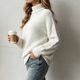 thumbnail image 6 of XUNKUSGA Womens Turtleneck Sweater Classic Solid Color Chunky Knit Pullover Sweaters Loose Casual Long Sleeve Fall Winter Tops Soft Warm Cozy Sweaters for Women Daily Wear,Size 3XL, 6 of 9