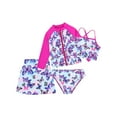 thumbnail image 3 of Alvivi Kids Girls Swimsuit UPF 50+ 4PCS Rash Guard Swimwear Sunsuits Beach Bathing Suits Rose 8, 3 of 5