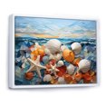 thumbnail image 2 of Designart "Geometric Serenity Seashell Art I" Animals Floater Framed Wall Art Living Room, 2 of 7