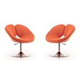thumbnail image 1 of Manhattan Comfort Perche Orange et Chaise Réglable en Laine Chromée Polie (Lot de 2), 1 of 2