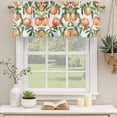 thumbnail image 2 of Summer Peach Curtain Valances for Windows, Kitchen Valance Window Treatments Panel 2 Pack, Pink Orange Fruits Botanical Green Rod Pocket Short Curtains for Bathroom Bedroom 42 x 18 Inch, 2 of 8