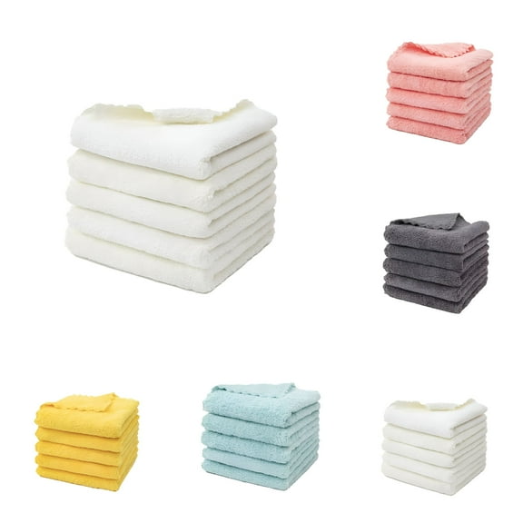 CCOCC Coral Plush Cleaning Towel Microfiber Cleaning Cloth 10 Pack Cleaning Rag Cleaning Towels with 4 Color Assorted(Green/White/Yellow/Black) Home Essentials
