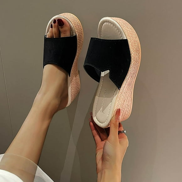 Pisexur Sandals Womens Women's Wedge Sandals Fashion Open Toe Platform Sandals Sandales Pour Femmes
