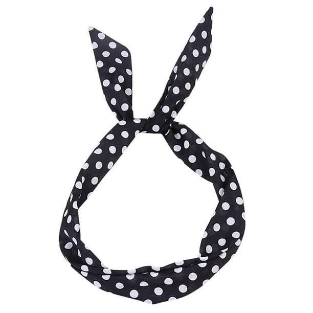 Polka Dot Headband Bandana‎ Headband 50s Costume Hair Accessories Bows Wide Amazon.com : Hicarer 2 Pieces Polka Dot Headband Bandana  main image 4