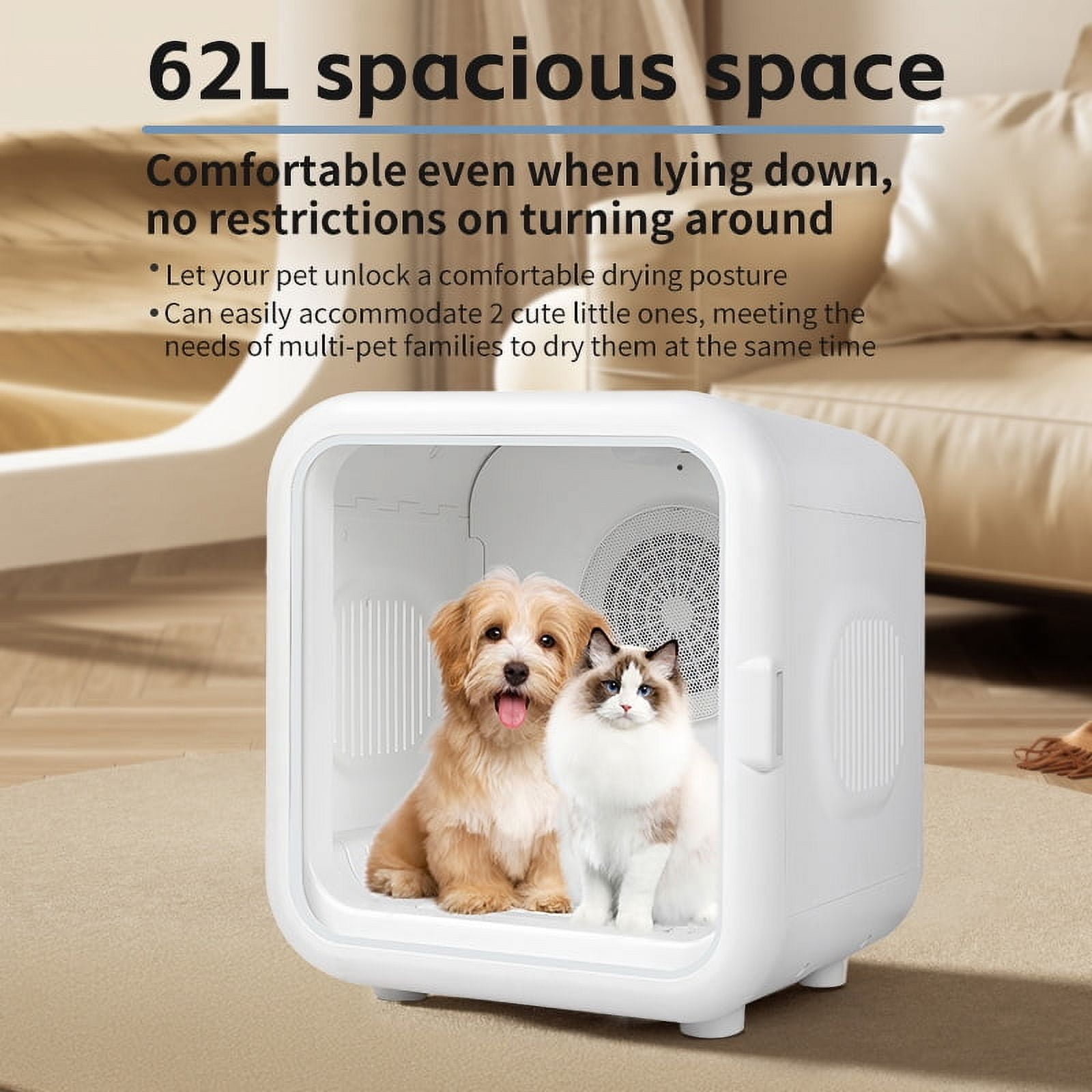Zimoric Automatic Pet Dryer Box - 60L Foldable Dog & Cat Dryer With Smart Temperature Control