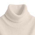 thumbnail image 6 of Yigetop Women's Cable Knit Turtleneck Sweater Soft Cozy Long Sleeve Pullover Casual Tops Warm Knitwear for Fall Winter Daily Wear Beige L, 6 of 6