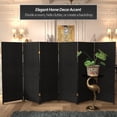 thumbnail image 2 of Red Lantern 4 ft. Short Woven Fiber Folding Screen - Black - 6 Panel, 2 of 6