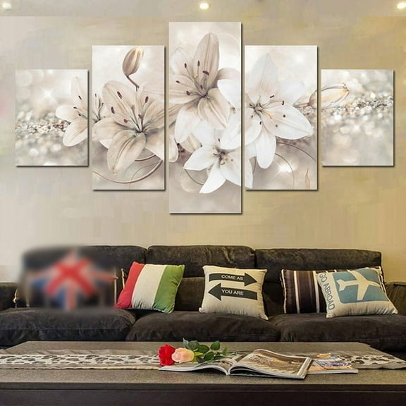5Pcs Unframed Modern fluxer Canvas Wall Art for Home Decor