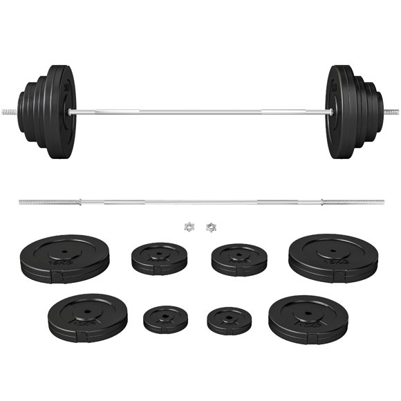 Soozier 154 lbs Barbell Weight Set, Adjustable Weights for Home Gym