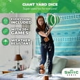 thumbnail image 4 of SWOOC Games - Yardzee, Farkle & 20+ Games - Light-Weight Yard Dice Game Set (All Weather) with Collapsible Bucket, 5 Big Laminated Score Cards, and Marker (Choose 2.5in or 3.5in Dice) Yard Games, 4 of 6