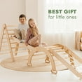 thumbnail image 2 of Goodevas 4-in-1 Wooden Montessori Indoor Climbing Frame with Triangle, Arch, Net & Ramp, Ages 1–5, 2 of 9