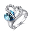 thumbnail image 6 of Copper Sapphire Crystal Heart of Ocean Ring for Women, 6 of 9