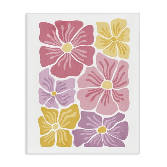 Stupell Industries Eclectic Pastel Hued Flower Blossoms Canvas Art, 16 x 20, by Kim Allen