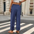 thumbnail image 5 of XFLWAM Capris Pants for Women Summer Baggy Elastic High Waist Cropped Trousers Casual Loose Wide Leg Pallazzo Pants Navy Blue XXL, 5 of 9