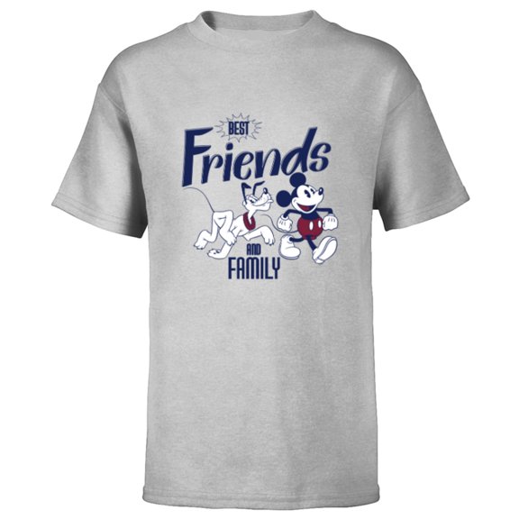 Disney Mickey Mouse and Pluto Best Friends Retro Vintage - Short Sleeve T-Shirt for Kids - Customized-Athletic Heather