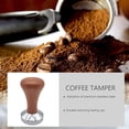 thumbnail image 5 of Prensa de café espresso con tapete de apisonamiento, base plana de acero inoxidable 304, mango de madera para café molido, accesorio para máquinas de espresso Barista (51 mm), 5 of 5
