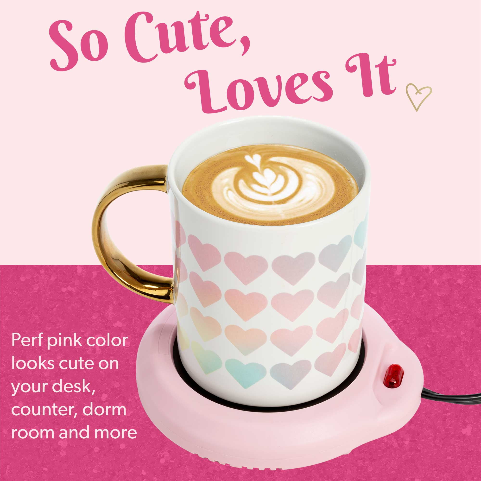 Paris Hilton Electric Mug Warmer, Portable Beverage Warmer, Pink