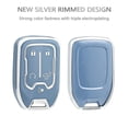 thumbnail image 3 of OFFCURVE Key Fob Cover Case Compatible with Chevy Silverado Suburban Tahoe GMC Yukon/Yukon XL Terrain Acadia Shell Keychain Protector Accessories Blue Sliver, 3 of 5