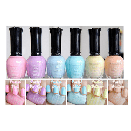 - Kleancolor Nail Polish PASTEL Colors Lot of 6 Lacquer Collection NEW Full 718