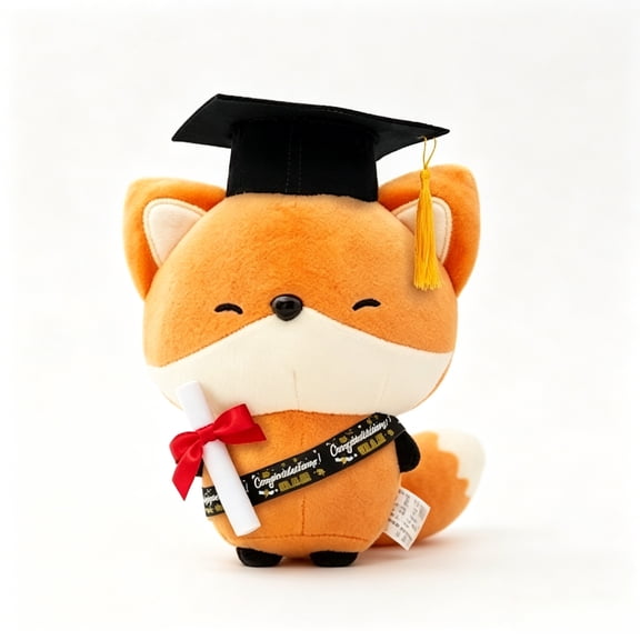 8" Graduation Plush Stuffed Animal Gift - Cute Fox, Cat & Mouse with Mortarboard, Diploma and Sash - 20cm Soft Graduation Keepsake for Preschool, Kindergarten, High School & College Graduates