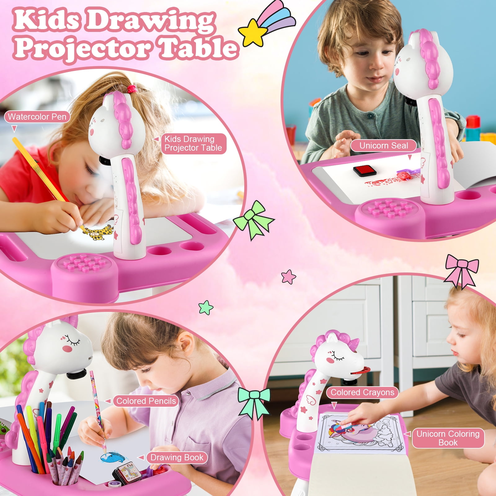 Konijiwa Unicorn Drawing Projector,Art Projector for Tracing,Arts and Craft Kits for 3+ Years