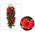 thumbnail image 6 of Lorve Artificial Hanging Flower Fake Hanging Rose Flower Vine Hanging Plants Faux Flowers for Porch Eave Wall Home Room Garden Office Wedding Decoration,1 PCS,Basket not Included,Red, 6 of 9
