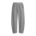thumbnail image 7 of LNWUY Womens Barrel Pants High Elastic Waisted Summer Fashion Solid Color Capri Pants Loose Fit Casual Wide Leg Trousers Gray S, 7 of 7