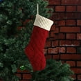 thumbnail image 4 of Christmas 3Pcs Large Christmas Stockings Knitted Xmas Stockings,18 Inch Rustic Socks Double Sided Fireplace Hanging Vintage Decorations for Family Christmas Decor, 4 of 7