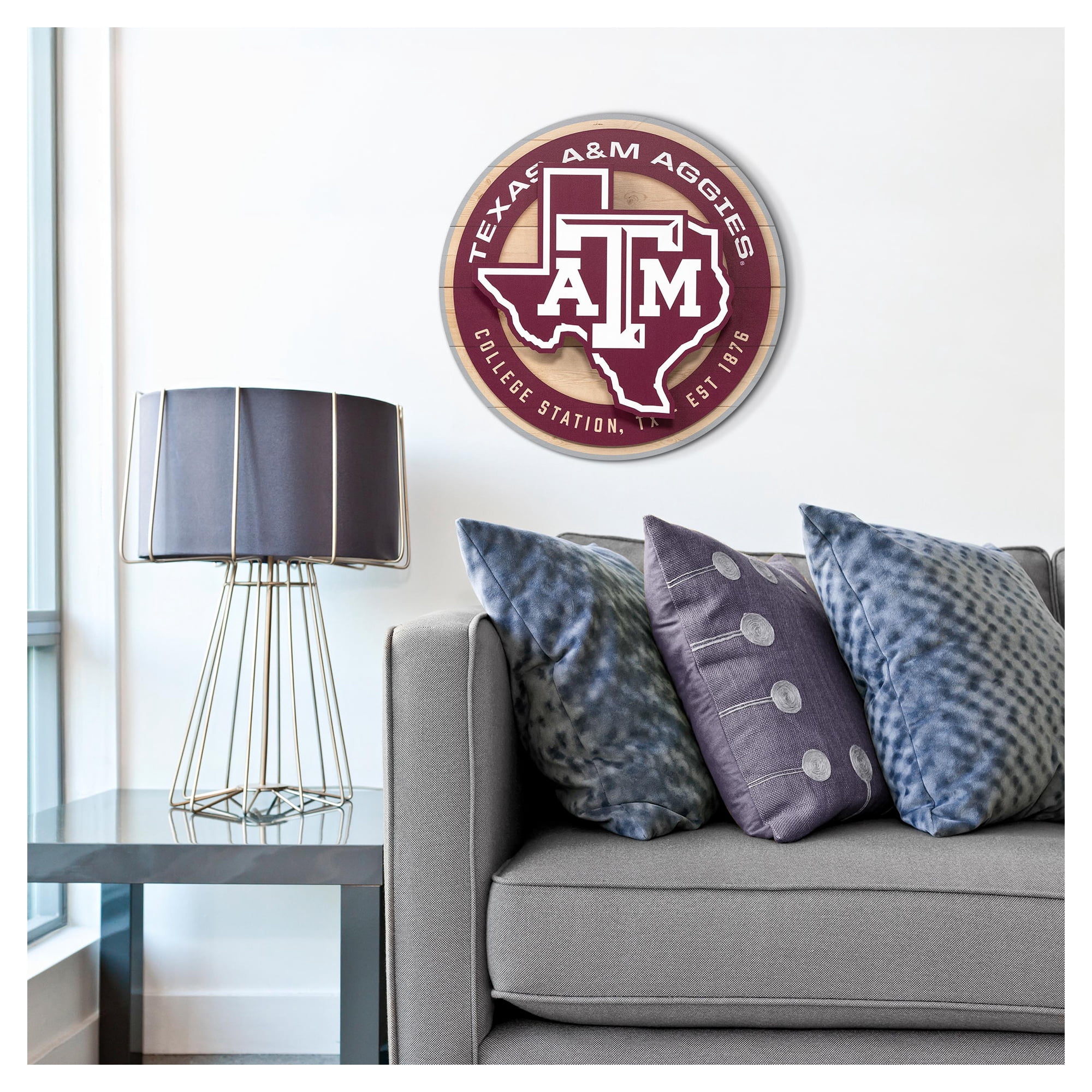 IDNA Texas A&M Aggies 15" x 15" 3DX Logo Circle Backer Wall Art