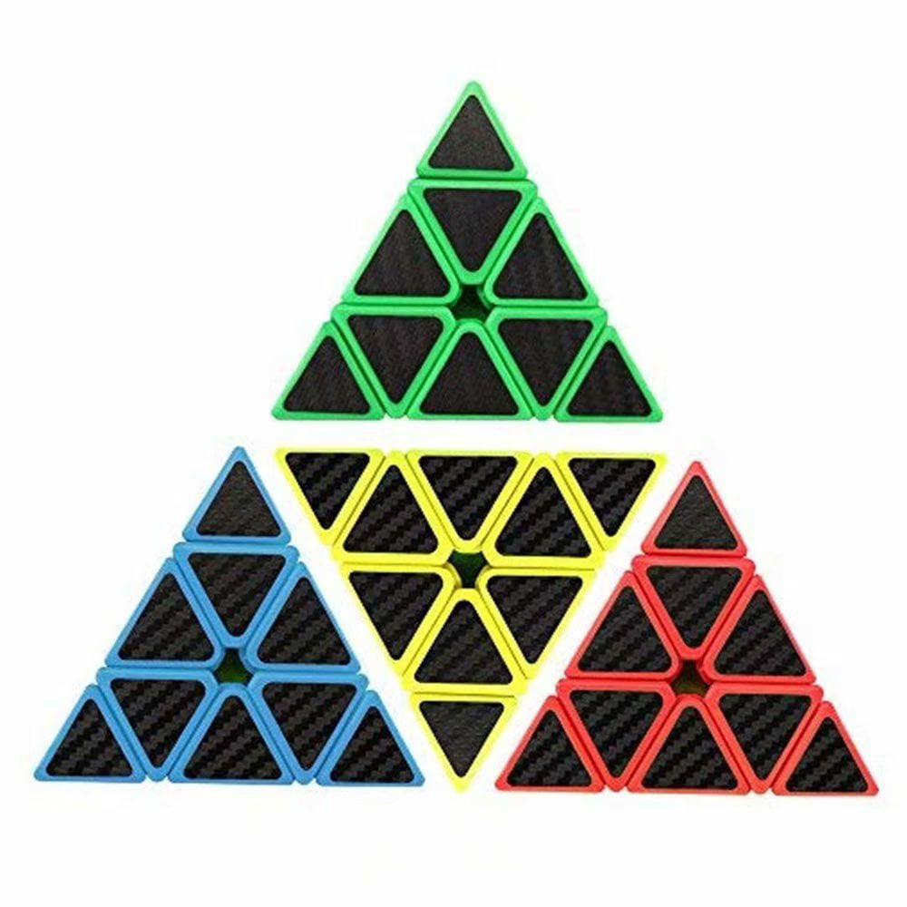 2x2x2 Pyraminx Skewb MZStech Magic Cube Juego de 5 Pack Incluye Meganminx 3x3x3 Fibra de Carbono Sticker Puzzle cube Black 