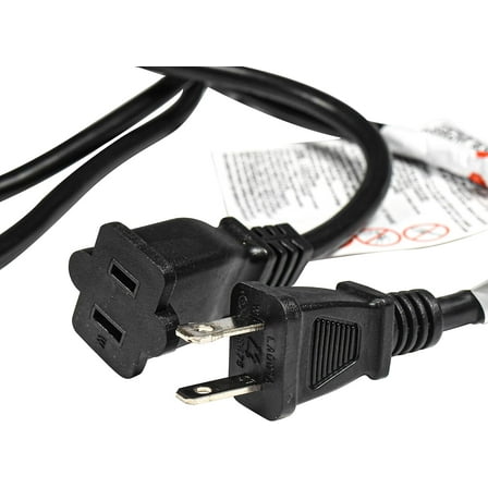 HQRP 2-Prong Polarized Extension Cord USA Outlet 16AWG, 13 Amps 125V, 6-Feet, UL Listed, Black