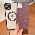 thumbnail image 4 of Compatible with iPhone 11 Pro Magnetic Glitter Case, Luxury Plating Cute Bling Clear Phone Case, Compatible with MagSafe for Women Girls with Camera Protector Back Cover - Purple, 4 of 10