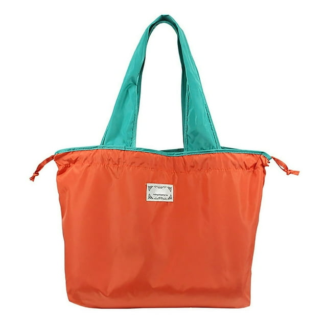 Drawstring Anti-slid Handle Shopping Bag Oxford Cloth Practical Large Capacity Shoulder Bag for Daily Use