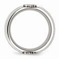 thumbnail image 2 of White Stainless Steel Ring Band Wedding Fleur de lis 10mm Brushed & Polished, 2 of 6